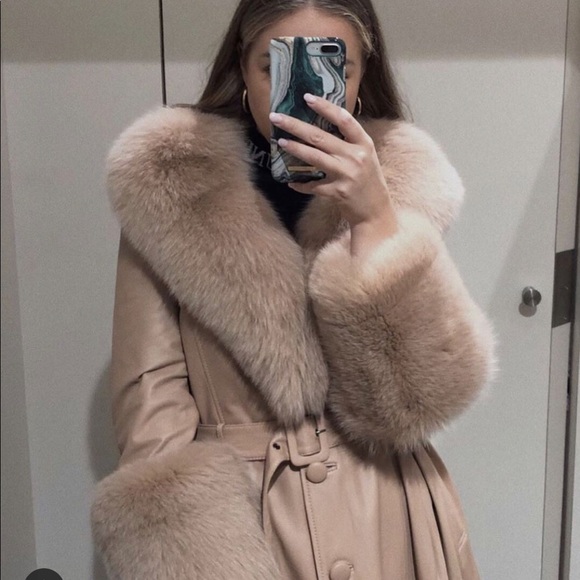 saks faux fur jacket